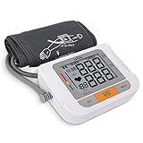 SIMBR Upper Arm Blood Pressure Monitor with Irregular Heart Beat Detect and FDA Approved, Large Display, 2 Users mode (white)