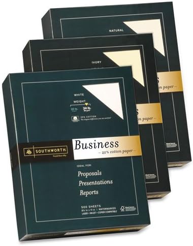 Fine Business Paper, 24 lb., 8-1/2"x11", 500/BX, Natural, Sold as 1 Box