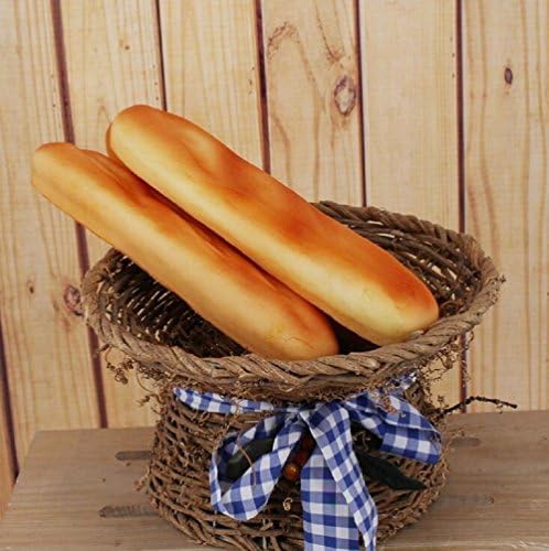 Eamall Artificial French Long Bread Fake Cake Decoration Model Kitchen Toys Prop Baguette For Display, 11 inch PU Material- 2PCS