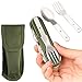 Camping Gear Utensil Fork & Spoon Set Stainless Steel 7 in 1 Compact Reusable Multi Tools Silverware Folding Amy Knife Set Spoon Fork Bottle Opener Stainless Steel Pocket Outdoor Camping Tablewarethumb 2
