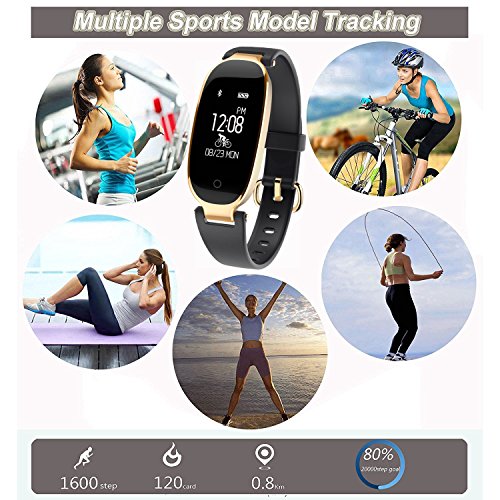 Symfury Fitness Tracker IP67 Waterproof Sport Smart Watch for Women Men Kid Bluetooth Heart Rate Monitor Pedometer GPS Activity Tracker Calorie Band for Swim Outdoor Mothers Day Gift Android iPhone - Thumbnail 2