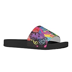 Howilath Colourful Graffiti Notes Womens Slide