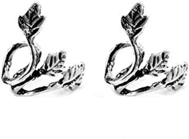 Dmeiling Women Silver Plated Leaf Ear Cuff Earrings Clip On Wrap No Piercing Personality Retro Ear Clip