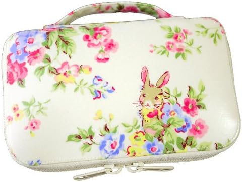 Amazon Irohacloth イロハクロス 入れたまま遊べる3dsllケース ラミネート うさぎとお花 生成り ケース プロテクター