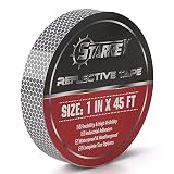Starrey Flexible Reflective Tape White Silver 1 Inch X 45 Feet High Intensity Grade DOT-C2 Safety Tape Waterproof Conspicuity Trailer Reflector