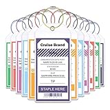 Cruise Tags Wide Luggage Tags Etag Holders Zip Seal & Steel Loops (12 tags)