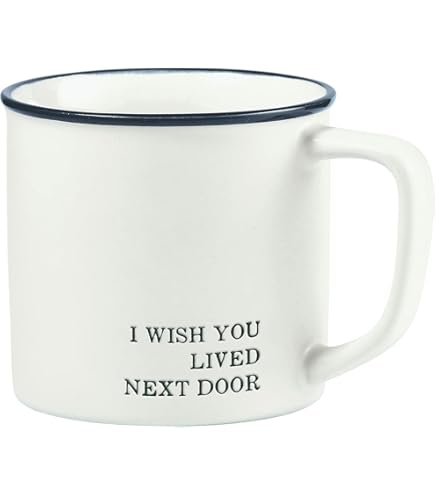 Aurahouse Taza Con Texto En Inglés "Wish You Lived Next Door", Regalos De Amistad De Navidad Para Mujeres, Regalos De Inauguración De Casa De Larga Distancia Para Amigos, Regalo De Cumpleaños