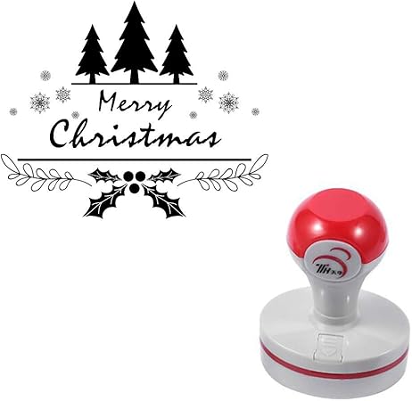 Amazon Co Jp Seasonstorm メリークリスマス セルフインク式 感光プランナースクラップブッキングスタンプ カード作成 バレットジャーナル アートサプライ ラウンド 1 6インチ ブラックインク パソコン 周辺機器