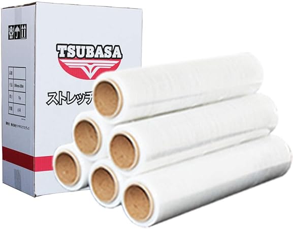 Amazon ストレッチフィルム １５m ６本入り ５００ｍｍ ３００ｍ 梱包用 手巻き ラップフィルム ストレッチフィルム 文房具 オフィス用品