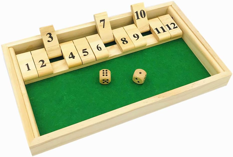 Yuanhe Wood Deluxe 12 Number Shut The Box Dice Board Game