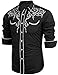 COOFANDY Men's Long Sleeve Embroidered Shirt Slim Fit Casual Button Down Shirts