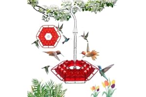 Generic WdianOutdoor Hummingbird Feeders for Outdoors, Plastic Hummingbird Feeders - Resistant to Ants and Bees, Perfect for Outdoor Hanging, Enriching Patios & Gardens, Unique Aesthetic (Red, 1PC)