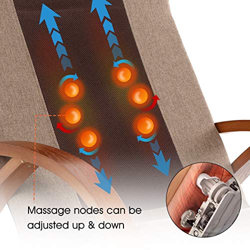 OWAYS Recliner Chair Full Back Kneading Massage Chair with Cushion, Rocking Design Recliner Chair, Adjustable Pillow, Vibrating and Heating, 6 Massage Modes, Ergonomic Design Armrests, Linen Cover