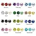 JEWELRIESHOP Birthstone Studs Earring Set Cubic Zirconia Rhinestones Crystal Ball Faux Pearl Stainless Steel Stud Earrings for Women Girl Jewelry Gift (6mm Round,3 Pairs)