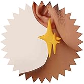 Iaceble Punk Star Dangle Earrings Enamel Star Statement Earrings Large Yellow Star Earrings Exaggerated Star Stud Earrings Jewelry for Women