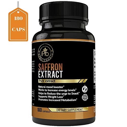 iPro Saffron Supplement Appetite Suppressant-180 Pure Natural Golden Saffron Extract Capsules-Healthy Weight Loss-Hunger Suppression-Metabolism Booster Anti-Anxiety & Eye Support for Women & Men