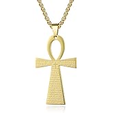 Aprila Cross Necklace for Men,Stainless Steel Black Silver Jesus Christ Crucifix Pendant Necklace Jewelry，60cm Rolo Chain