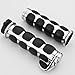 2x Chrome Billet Aluminum Bar End Cap Black Soft Gel Rubber Hand Grips w/ Palm Rest Fits Custom Motorcylce 7/8