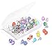 TecUnite 80 Pieces Decorative Fashion Push Pins Creative Thumbtacks for Wall Maps, Photos, Bulletin Board or Cork Boards, 8 Different Patterns (Colorful)