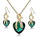 Long Way® Austrian Crystal Fashion Heart Jewelry Sets Necklace Earrings Wedding Party Accessories