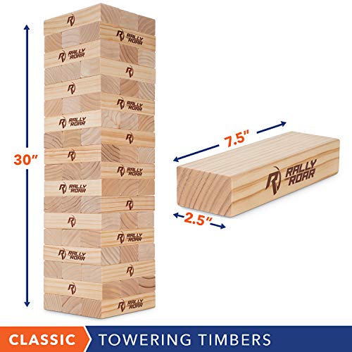 Rally and Roar Towering Timbers Giant Tumbling Timbers Game 2.5 feet Tall (Build to Over 5 feet