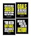 Goal and Work Ethic Inspirational Posters; Motivational Success, Determination and Goals Quotes, 8x10 Inch, Set of 4