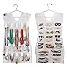 Regal Bazaar Jewelry Organizer – Dual-Sided Accessory Holder and Hanging Closet Storage Unit – Includes Metal Hanger, 29 Pockets and 18 Hook and Loop Tabs (White)