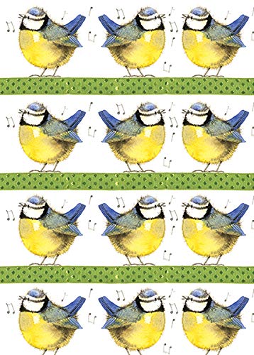 ALEX CLARK Blue TIT Bagged Gift WRAP & Tags