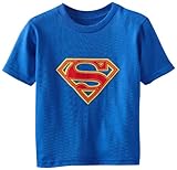 Superman Big Boys' Short Sleeve Raglan T-Shirt Shirt, Royal Blue, Medium