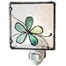 J Devlin Glass Art Flower Stained Glass Night Light, Turquoise Blue, Plug in nightlight for Bedroom/Bathroom/Stairway/Hallway Home Decor NTL 129-3