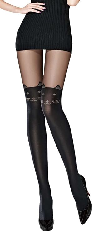 Collant Voile Noir Opaque Chat Jacquard Pantyhose Noir Taille Unique T1 A T3 36 38 40 Amazon Fr Vetements Et Accessoires