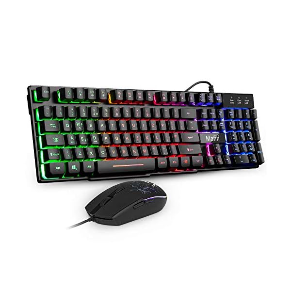 Mafiti-RK101-7-Rainbow-Backlit-Gaming-Keyboard-Mechanical-Feeling-USB-Wired-Gaming-Keyboard-with-Breathing-Light-Mouse-Combo-for-Working-or-Gaming-UK-layout Gaming Keyboard Mouse Set,Mafiti RK101 7 Rainbow Backlit Keyboard with Mechanical Feeling Breathing Light for Working or…