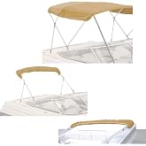 SavvyCraft Boat 4 Bow Bimini Replacement Canvas w/Boot No Frame 8ft/10ft | 600D Marine Grade Polyester, UV Fade Resistant, Quick Setup Zippered Pockets, Stern Light Cutout, Fits Round &amp; Square Frames