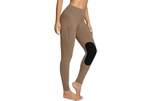 baleaf Women's Winter Horse Riding Pants Fleece Breeches Knee-Patch Equestrian with Pockets Tights Horseback Leggings