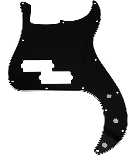 Musiclily 13 Löcher P Bass Pickguard PB Schlagbrett Für Fender American/Mexican Standard Precision Bass,3 Lagig Schwarz