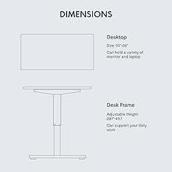 FLEXISPOT EN1 Whole-Piece Standing Desk, 55 x 28