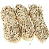 Creatrill Natural Raffia Paper Ribbon, 3 x40g Paper Raffia Ribbon Perfect for Florist Bouquets Weaving Decoration Christmas Raffia Gift Wrap