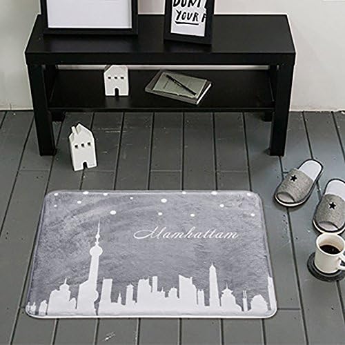 Lldaily Mordern Area Rugs for Kids Bedroom,Living Room,Non-slip Absorbent Bathroom Rugs,Dorm Room,Kitchen Room,Tub Mats Skidproof Doormat,50cmx80cm/20x31.5inches,Gray City