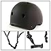 Adult Skateboard Helmet 11-Vents Adjustable Straps Protective Skiing Skate Bike Cycling Helmet Multi Color with Liner for Bicycle Skateboard Outdoor Sports Size Medium Black