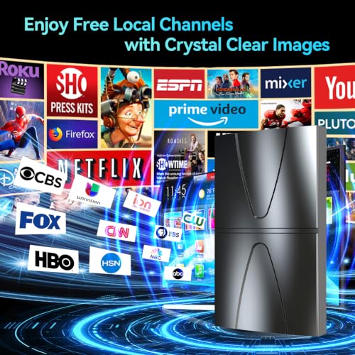 5000+ Miles Range TV Antenna,2026 Strongest Digital Antenna for Local Channels and All Smart/Old TVs,HDTV Antenna Indoor/Outdoor with Amplified Signal Booster-Support 8K 4K 1080p with 40ft Coax Cable
