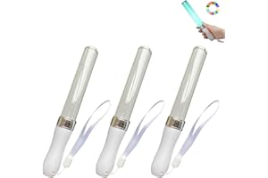 HOUSON 3 x LED Concert Light Stick 15 Colors Glow Stick Fluorescent Stick for Wedding Raves Party New Year's Eve Gifts Easter