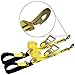 VULCAN Axle Tie Down Combo Strap Kit - 2 Inch - Classic Yellow - 3,300 Pound Safe Working Load