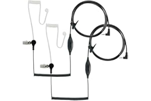 Cobra GA-SV01 2P Surveillance Walkie Talkie Headset Microphone, Compatibile with All MicroTalk Two-Way Radios, Silicone Ear Tip, Black, (2-Pack)