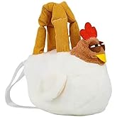 Ueeksry Cute Plush Chicken Shoulder Bag - Soft Fluffy Hen Purse, Novelty Bag, Animal Plush Crossbody Bag Cosmetic Bag with Zipper for Women