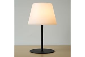ILOVINIT Cordless Table Lamp Rechargeable, Outdoor Battery Operated Table Lamp Waterproof, Portable Touch Dimmable Night Light, Height Adjustable, for Home/Bedroom/Patio/Restaurant (Black)