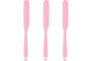 TAPEERNIX Silicone Spatula 3 Pcs Non-stick Spatulas Set Wax Waxing Hair Removal Sticks Applicator Spatula Reusable Scraper for Home Salon Body Use, Small Silicone Jar Kitchen Spatula for Baking and Cake(Pink)