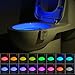 2-Pack 16-Color Toilet Night Light UV Sanitizer Gadget, Motion Sensor Activated LED Lamp, Fun Bathroom Lighting Add on Glow Bowl Seat w/Aromatherapy - Novelty Gifts for Dad, Adults, Kids & Toddlers.