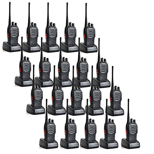 BAOFENGBF-888S Walkie Talkies 20 Pack Walkie Talkie Long Range with Cable, Earpieces