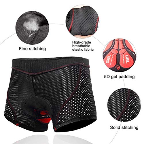image for X-TIGER Men's Cycling Underwear Shorts 5D Padded Gel,MTB Biking Shorts