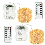 Prefer Green 2 Pack Battery Operated Fairy String Lights 33ft 100 LED 8 Modes Decorative Lights with Remote Control for Outdoor Indoor Bedroom Garden Wedding Christmas Decor (Warm White)